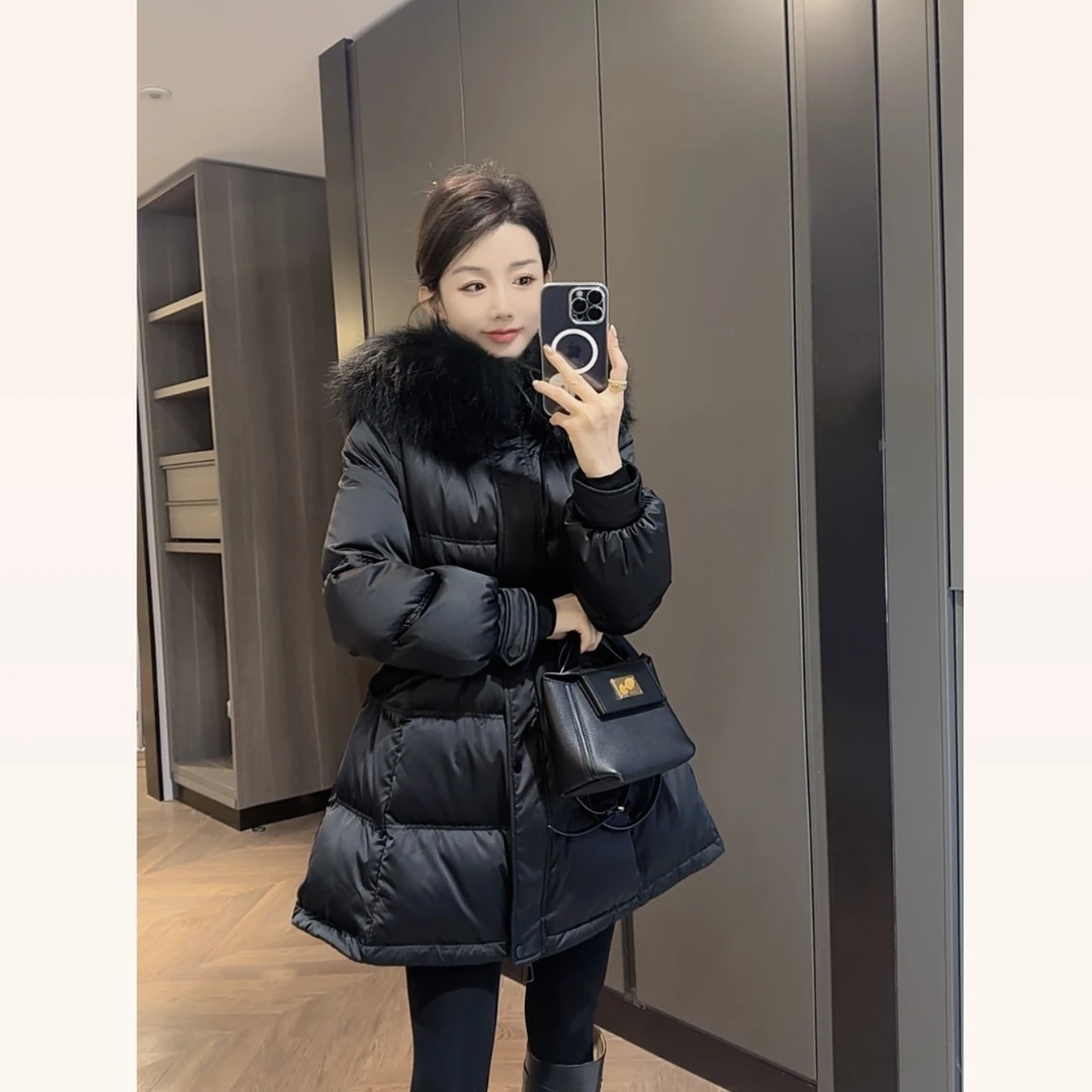 【大静静】超大“貉子毛领”气质收腰鹅绒服1889