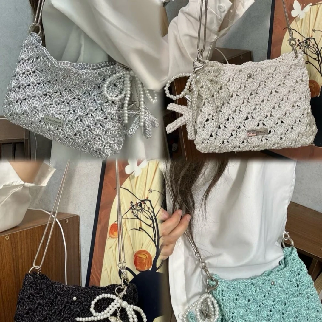 1mm银线手工编织ins同款fever包芯银线夏日海贝包毛线diy钩针包