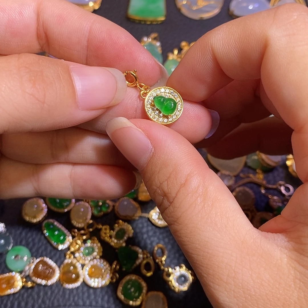 翡翠银S925镶嵌颈饰