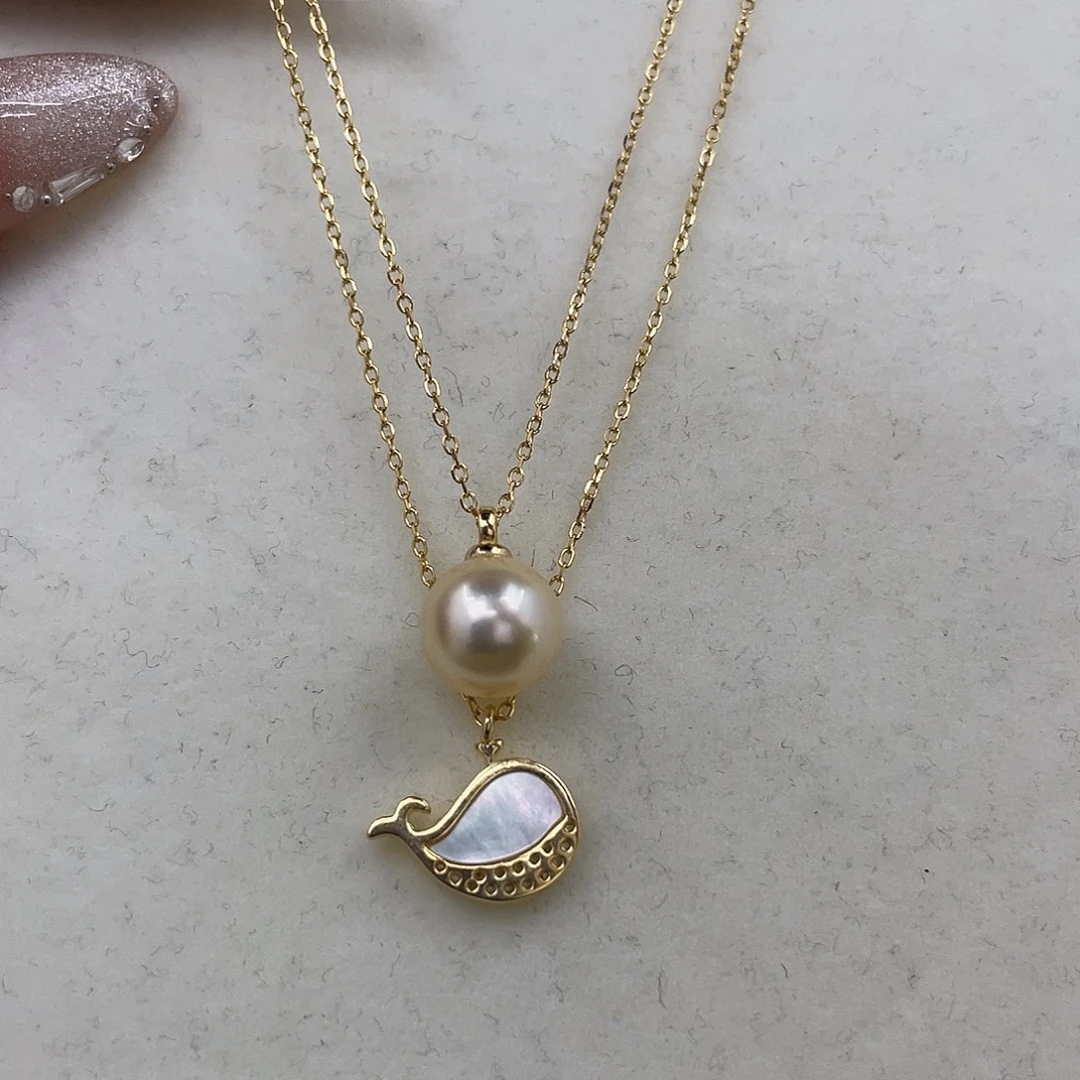 项链海水珍珠银S925镶嵌