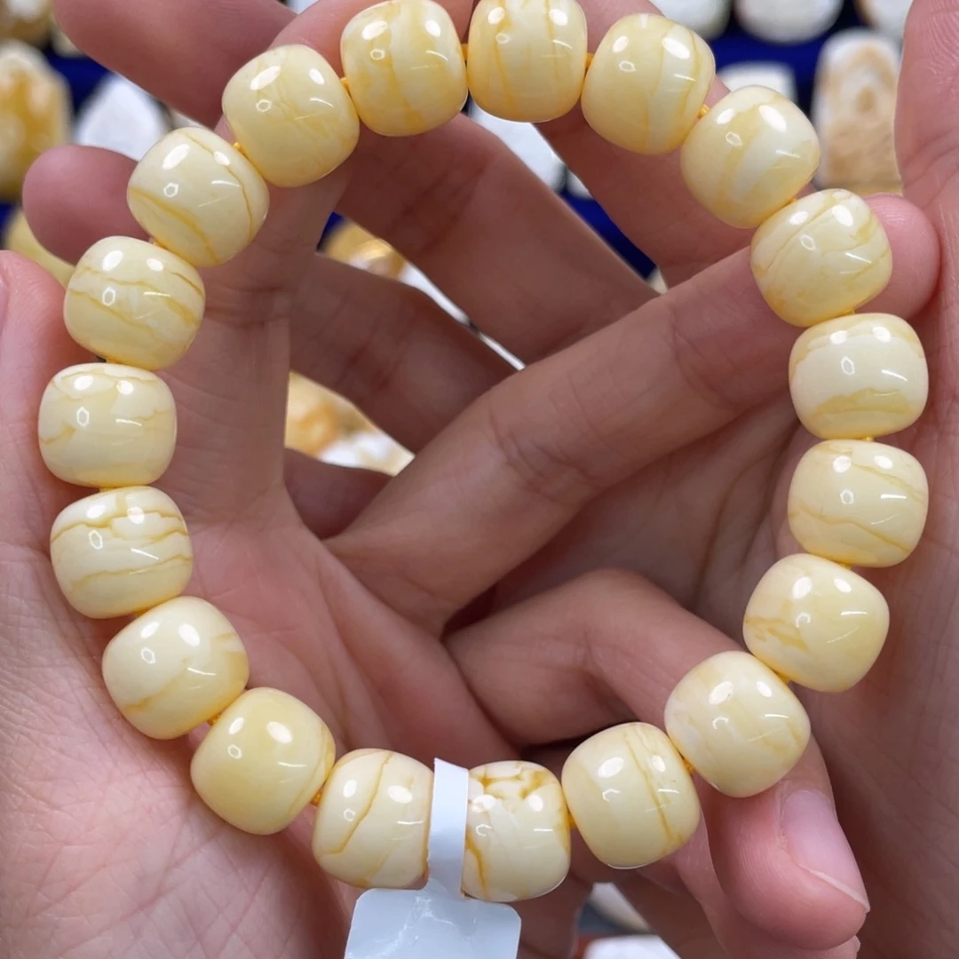 蜜蜡裸石未镶嵌琥珀蜜蜡手串卡12mm