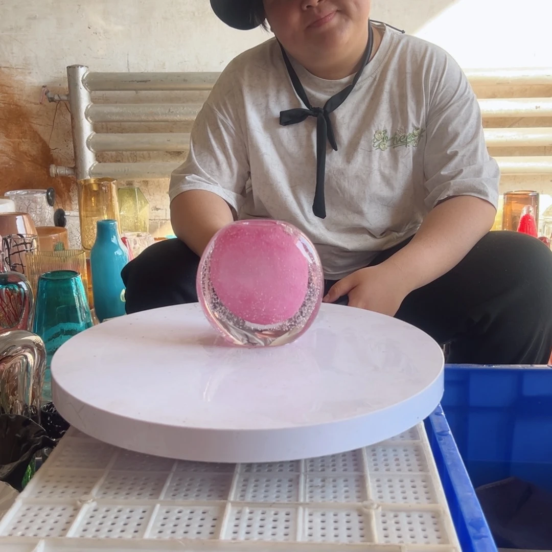 高度14金粉密集气泡琉璃花器微瑕