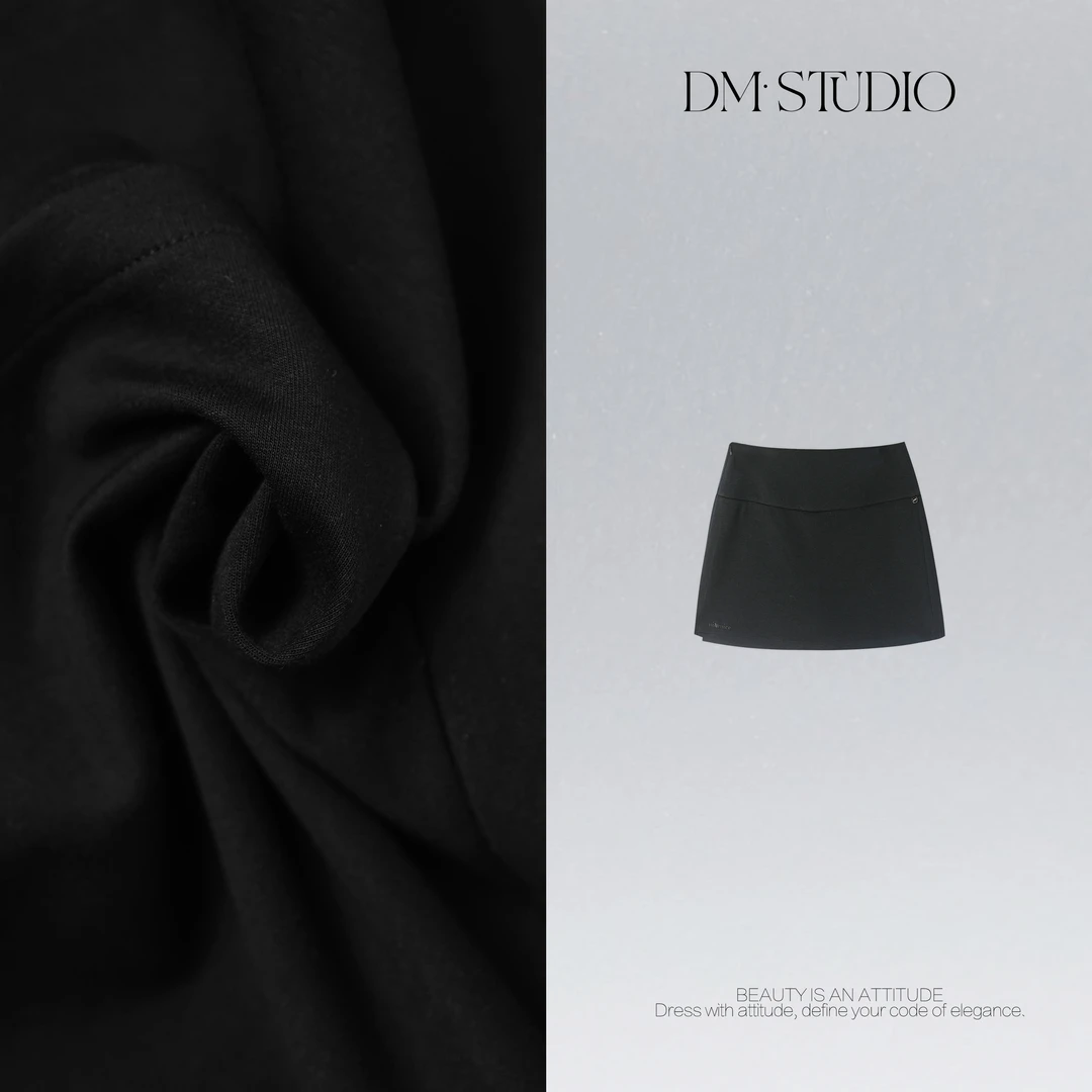 DEDM•STUDIO/气质减龄显瘦百搭A字纯色侧开叉半身裙2506BSQ/K6603