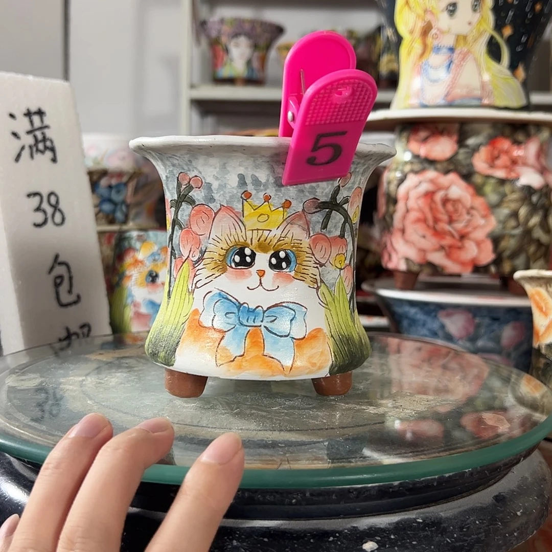 景德镇手绘花盆幸运花盆