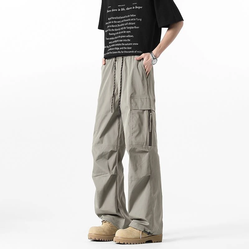 美式潮牌伞兵工装裤男款2025春夏季新款宽松直筒户外运动休闲裤子