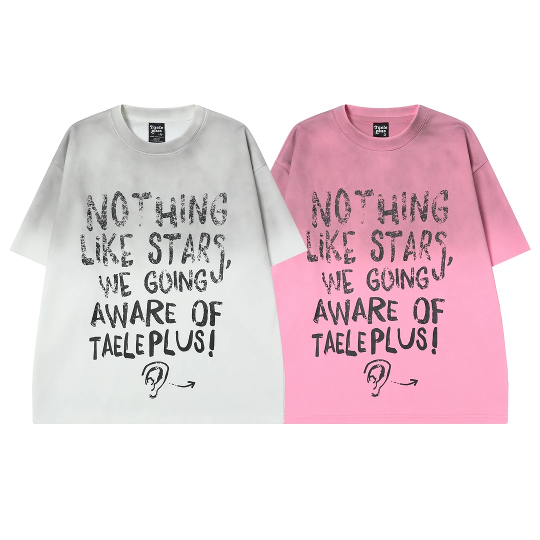 苏格拉底研究所  国潮oversize喷绘做旧水洗恶搞重工印花短袖T恤