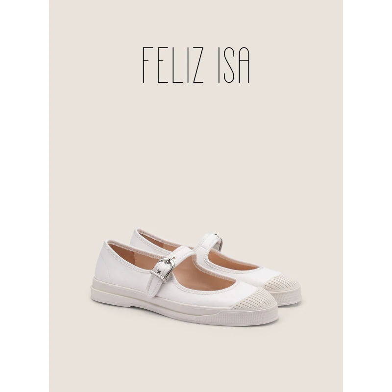 春夏日常休闲百搭圆头厚底真皮小白鞋女鞋