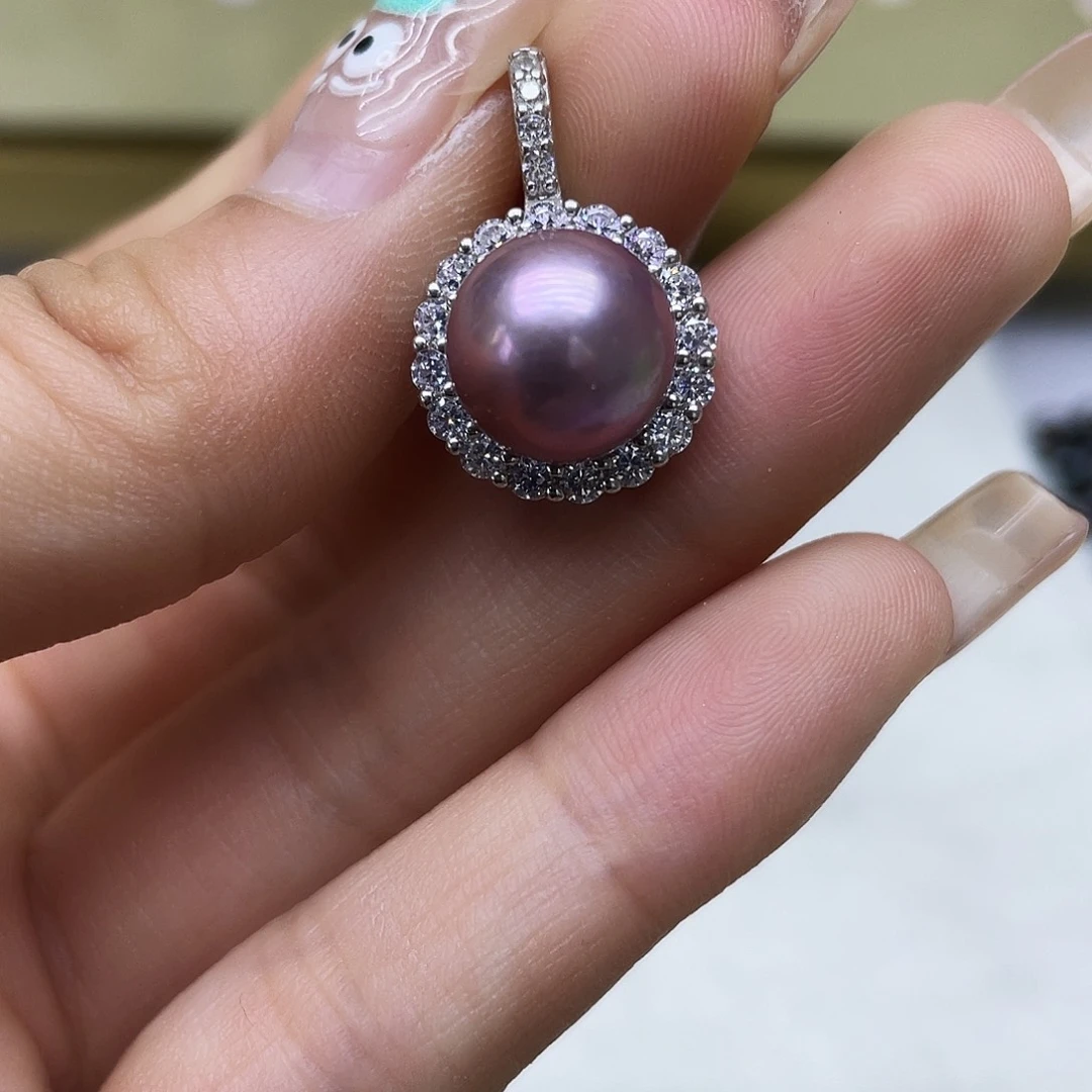 淡水珍珠银S925镶嵌颈饰