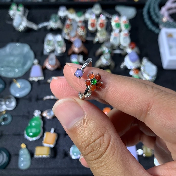 银S925镶嵌戒指翡翠