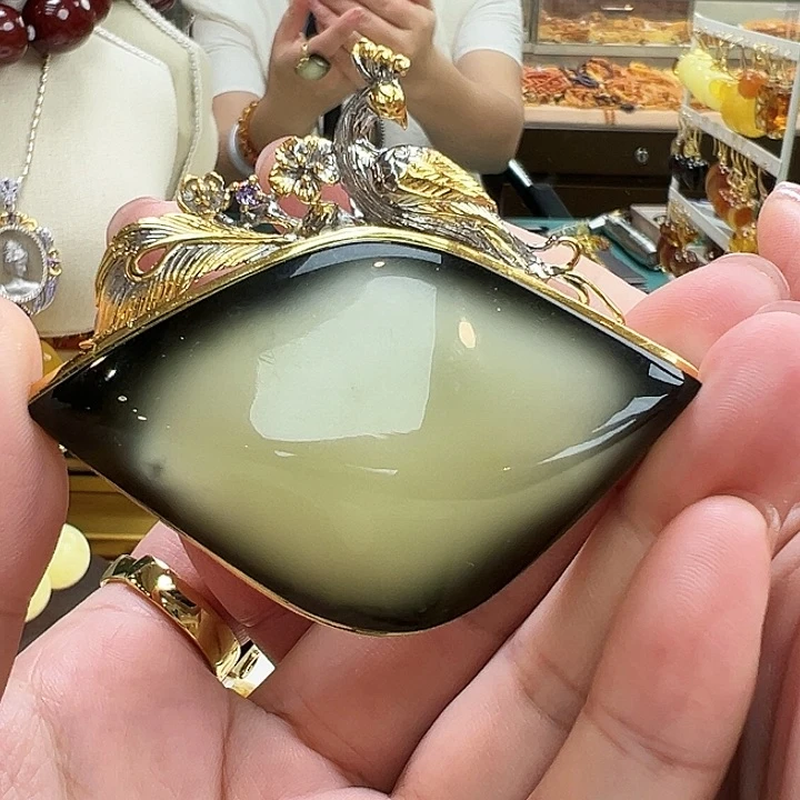 琥珀银S925镶嵌珠宝奇石
