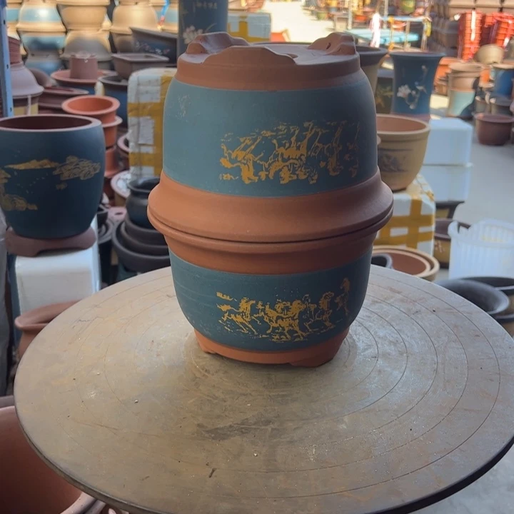 紫砂21+21八骏图 口径21×13