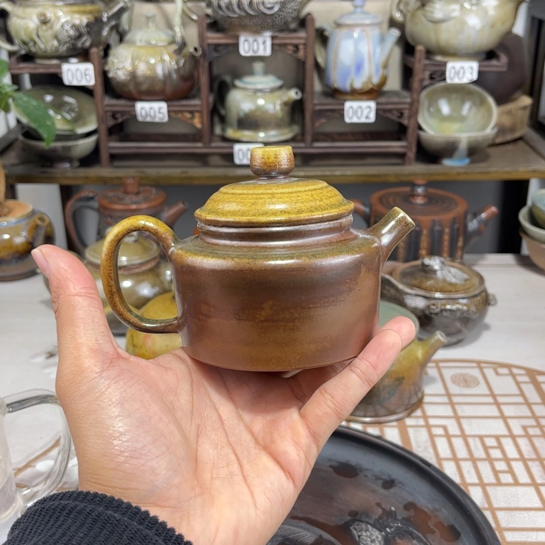 180cc白泥柴烧德钟壶，古法传承裸坯柴烧