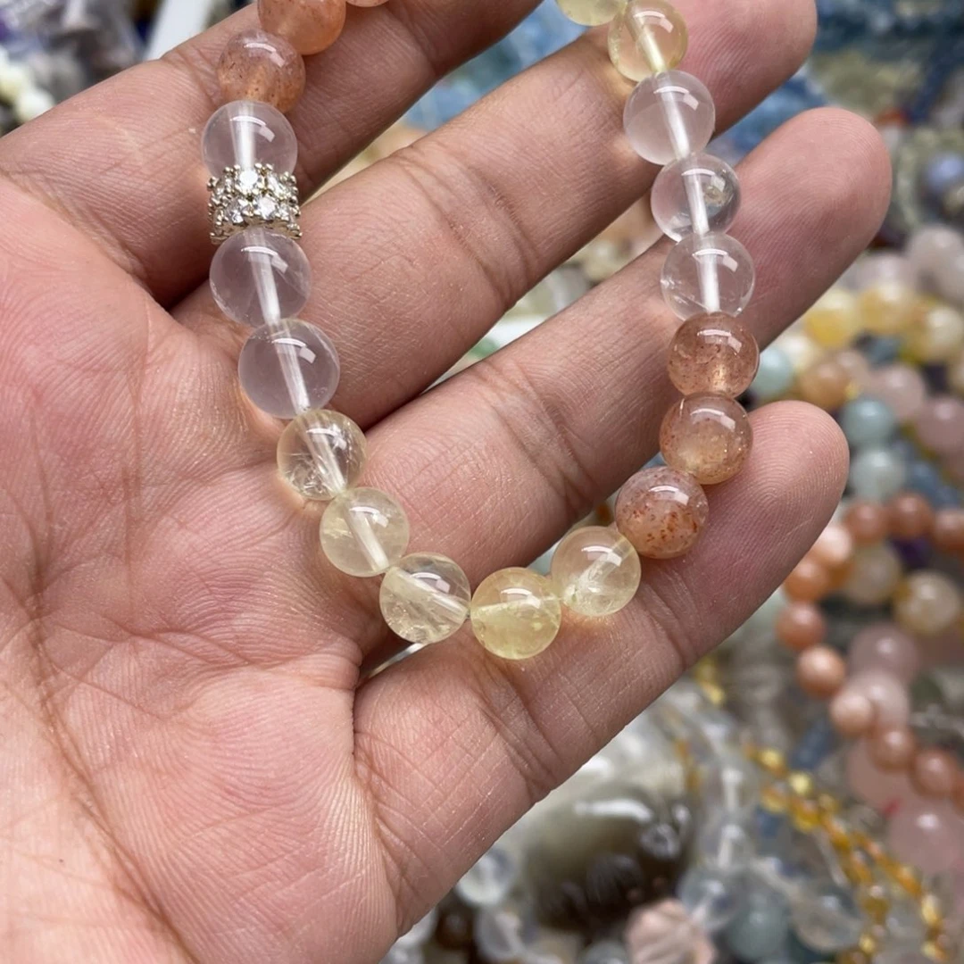 银S925镶嵌手链烟晶