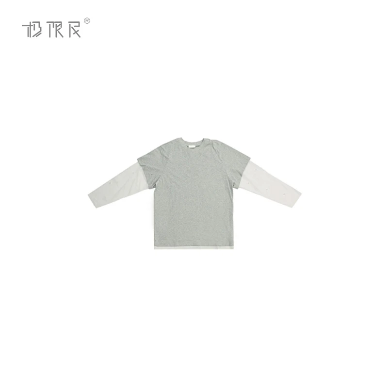 极限民《泊尘》夏季欧若风假两件撞色甜美上衣F5102Y1109