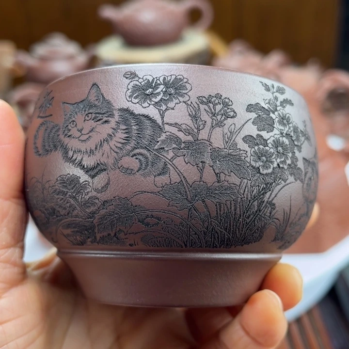 茶壶紫砂紫砂花茶