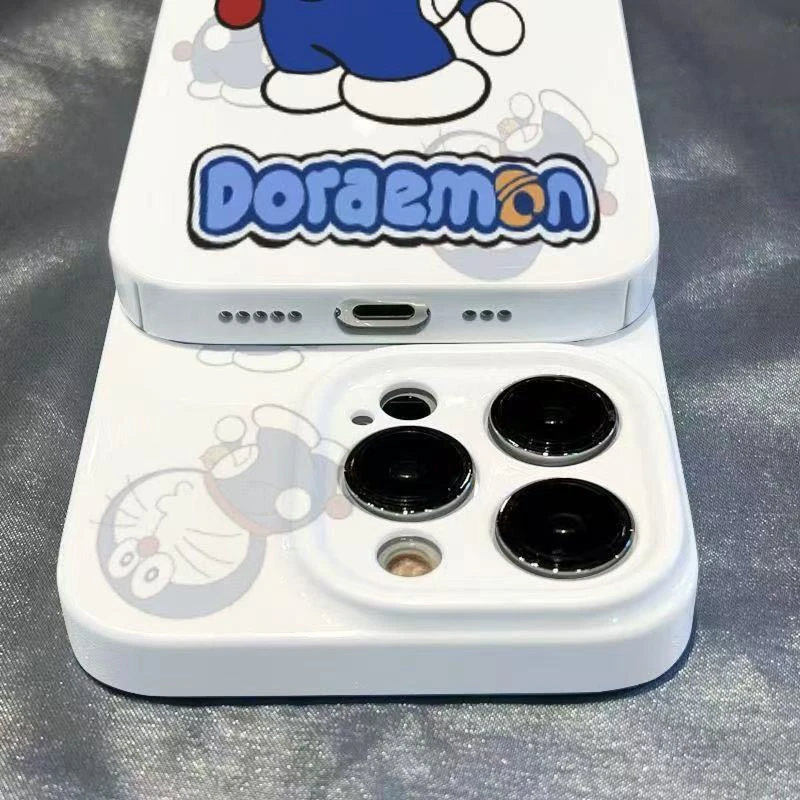 叮当猫卡通适用iPhone15ProMax手机壳苹果16手机套13菲林裸机手感