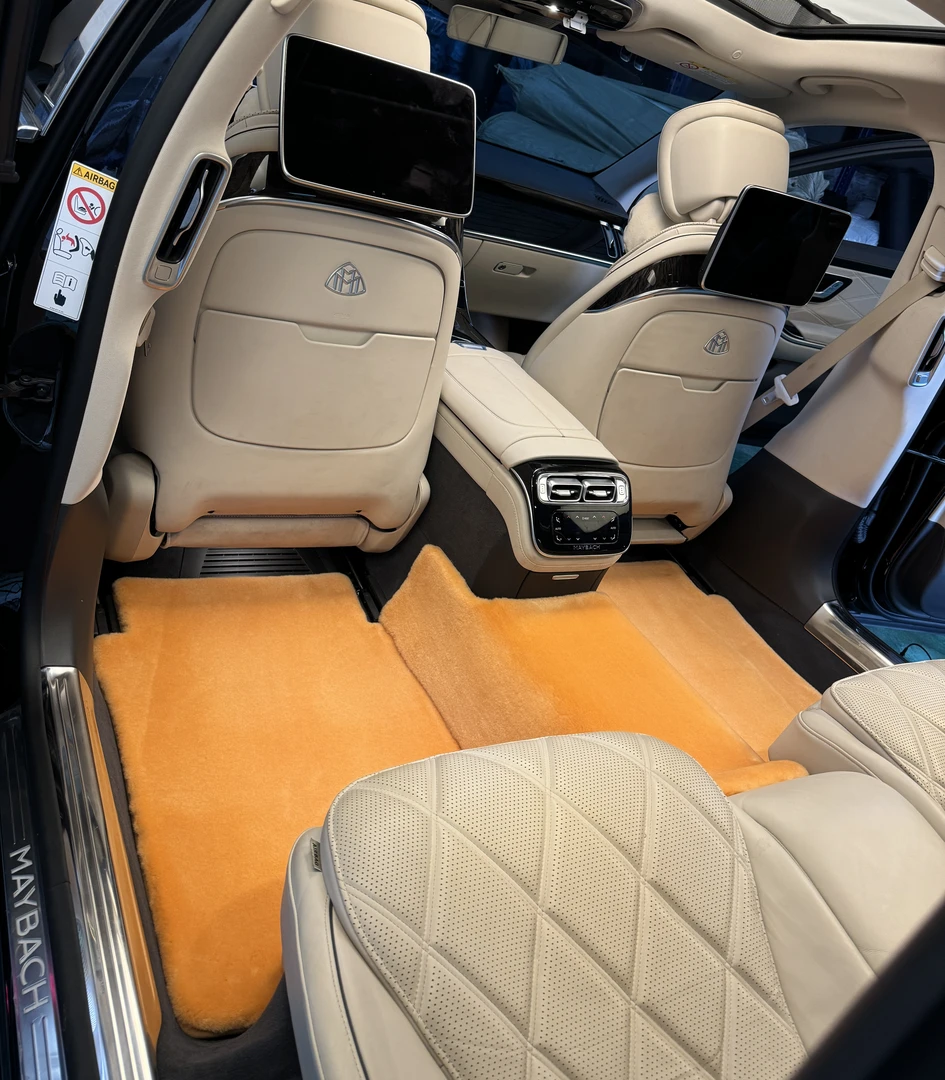 35MM加厚高端定制劳斯莱斯同款100%澳洲羊毛脚垫专车专用汽车脚垫