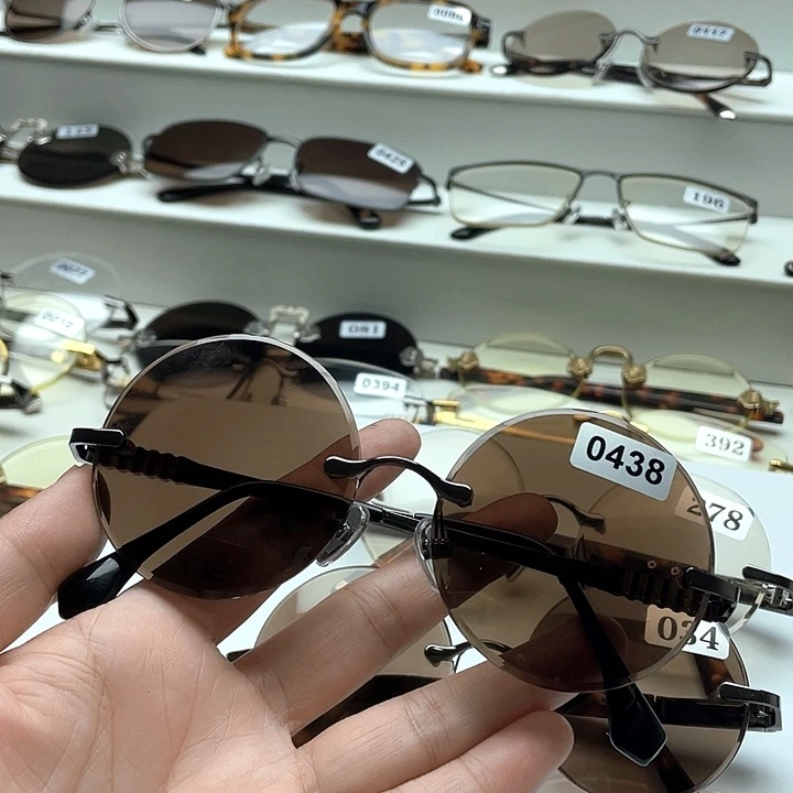 分体式天然水晶石头眼镜