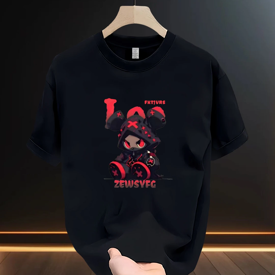 潮牌夏季2025爆款青年男装ins纯棉短袖t恤休闲百搭轻奢百搭上衣服