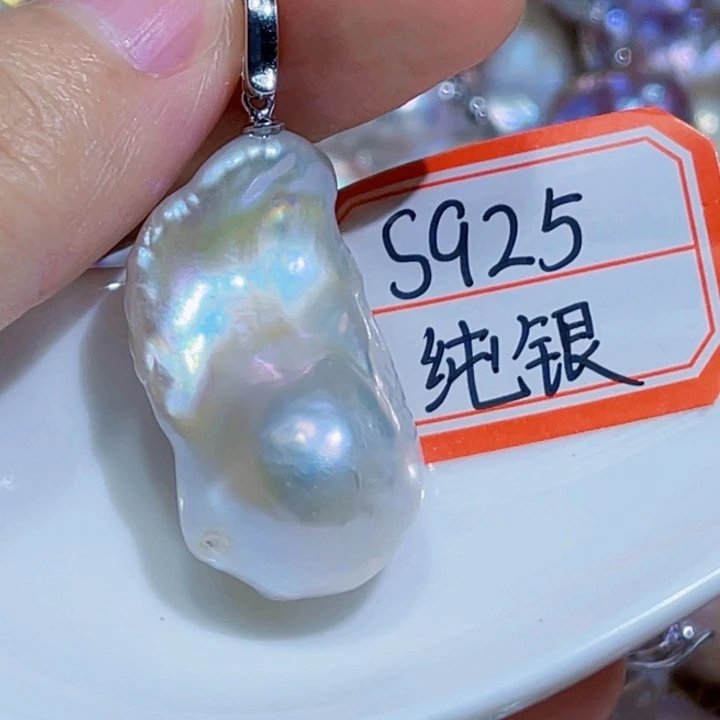 淡水珍珠银S925镶嵌颈饰