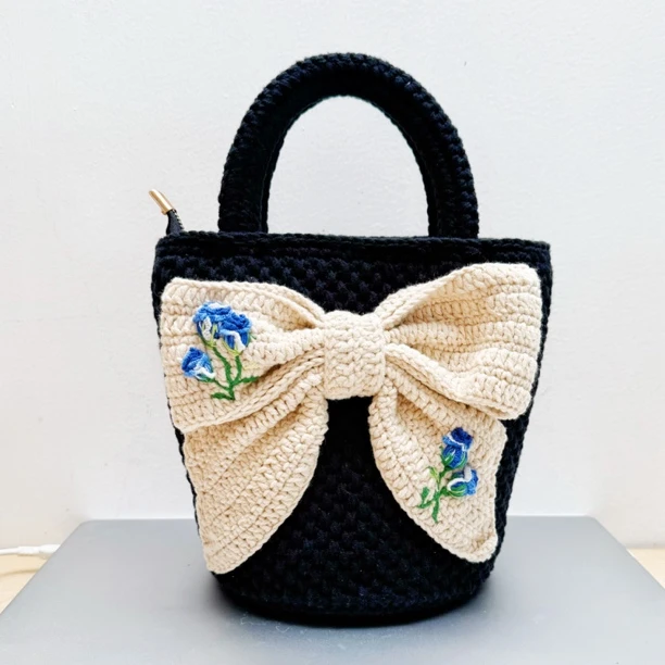 纯手工编织网红卡通时尚宝宝单肩生日毛绒秋冬小包包节日猫头包包