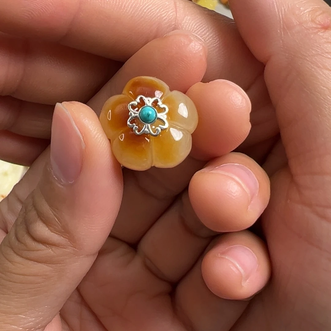 蜜蜡银S925镶嵌裸石蜜蜡