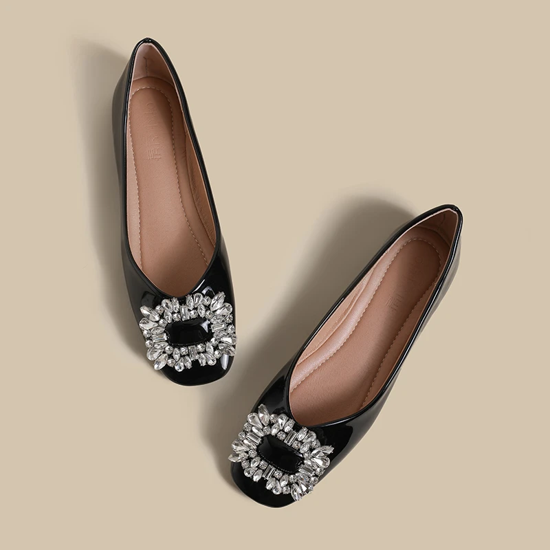 新款138-2黑色杏色春季时尚潮流百搭平底单鞋舒适浅口软底气质