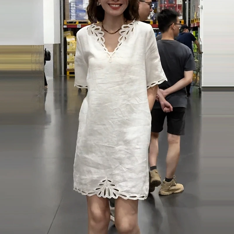 浪漫高级感独特漂亮镂空时尚连衣裙2025气质女神范超上衣女夏季