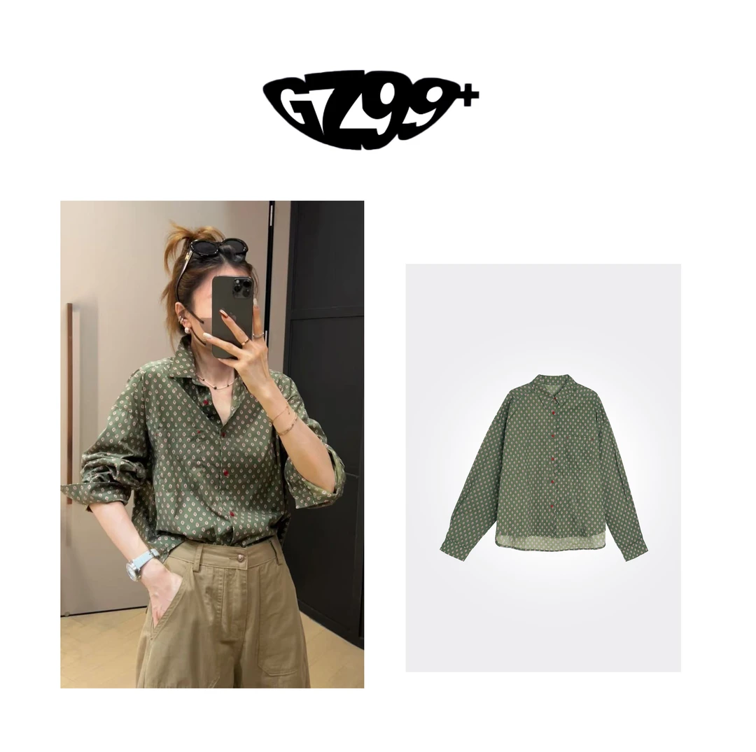 九儿【结构衬衫】 设计感长袖休闲百搭拼色时尚POLO领衬衫-T3306