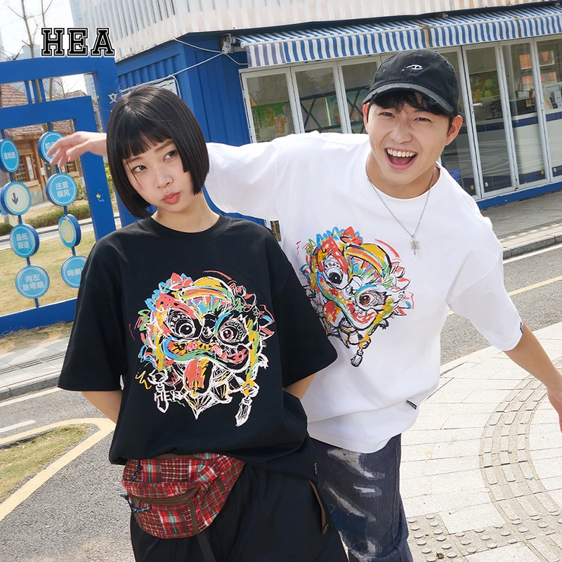 HEA 短袖T恤 彩绘狮头款