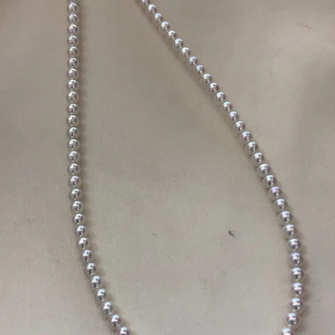 淡水珍珠银S925镶嵌颈饰3.5-4极光baby链