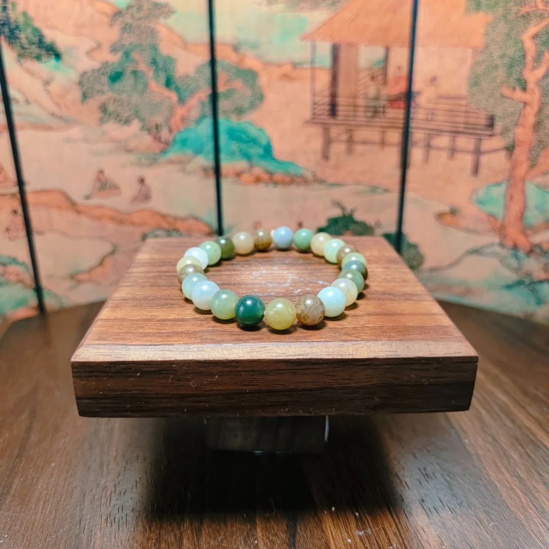 Q和田玉多宝圆珠手串（卡8）0467