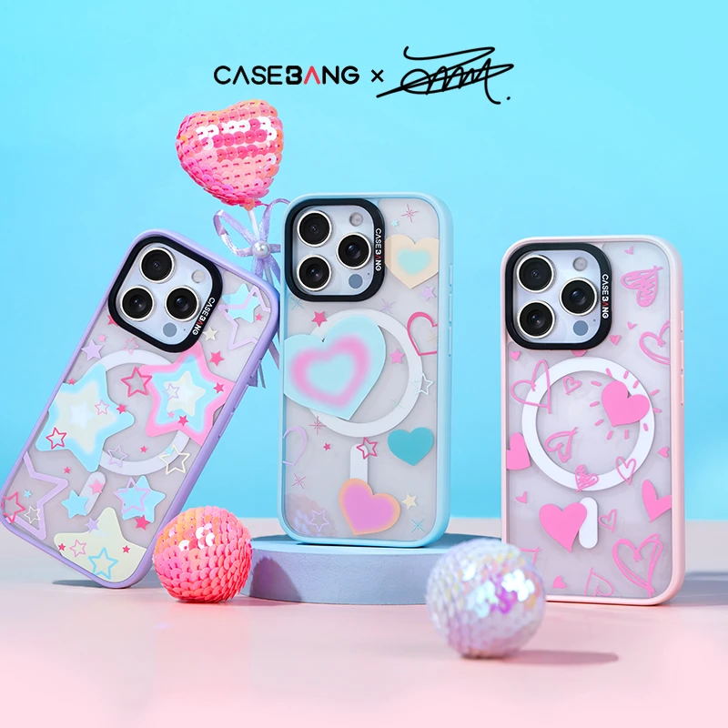 CASEBANGx心情涂鸦系列适用苹果iPhone16/15promax磁吸手机壳情侣
