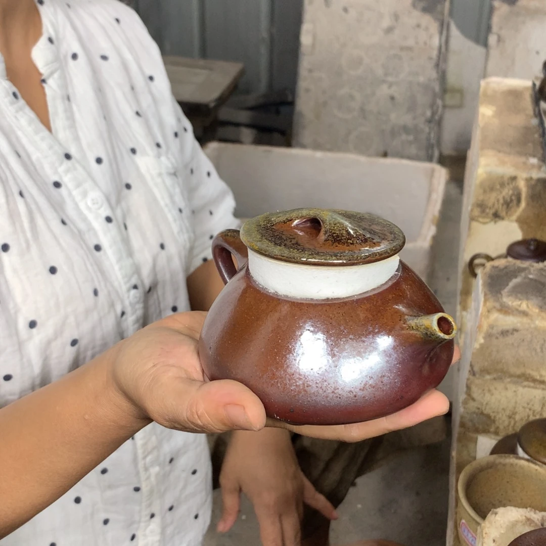 茶壶紫砂纯自然柴烧