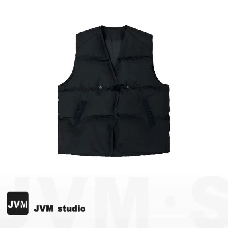 JVM定制22759双扣棉马甲极简风潮流休闲保暖