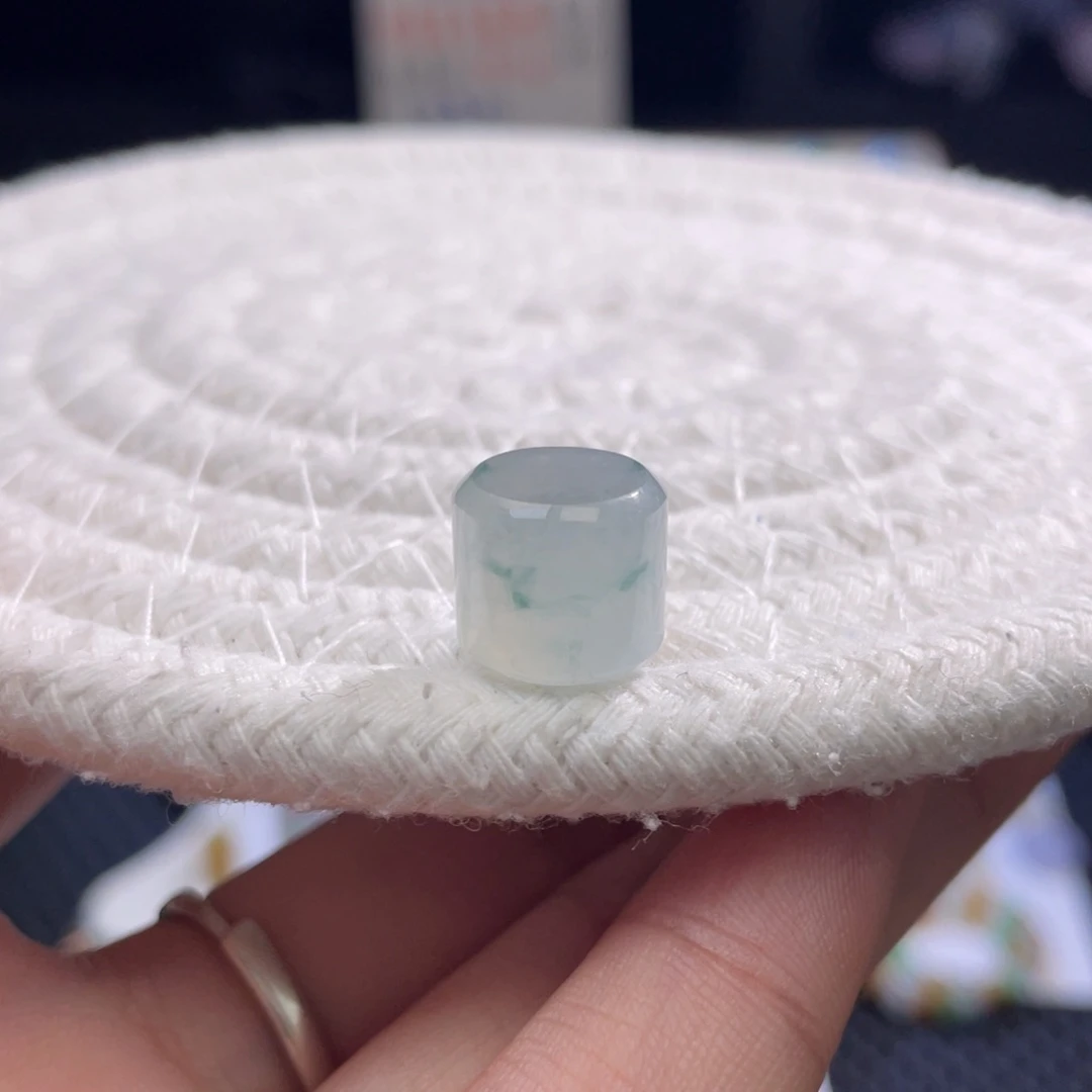 散珠翡翠特色冰飘蓝花桶珠卡10.9-9.6mm