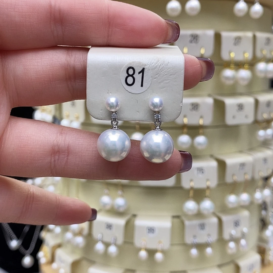淡水珍珠耳饰银S925镶嵌