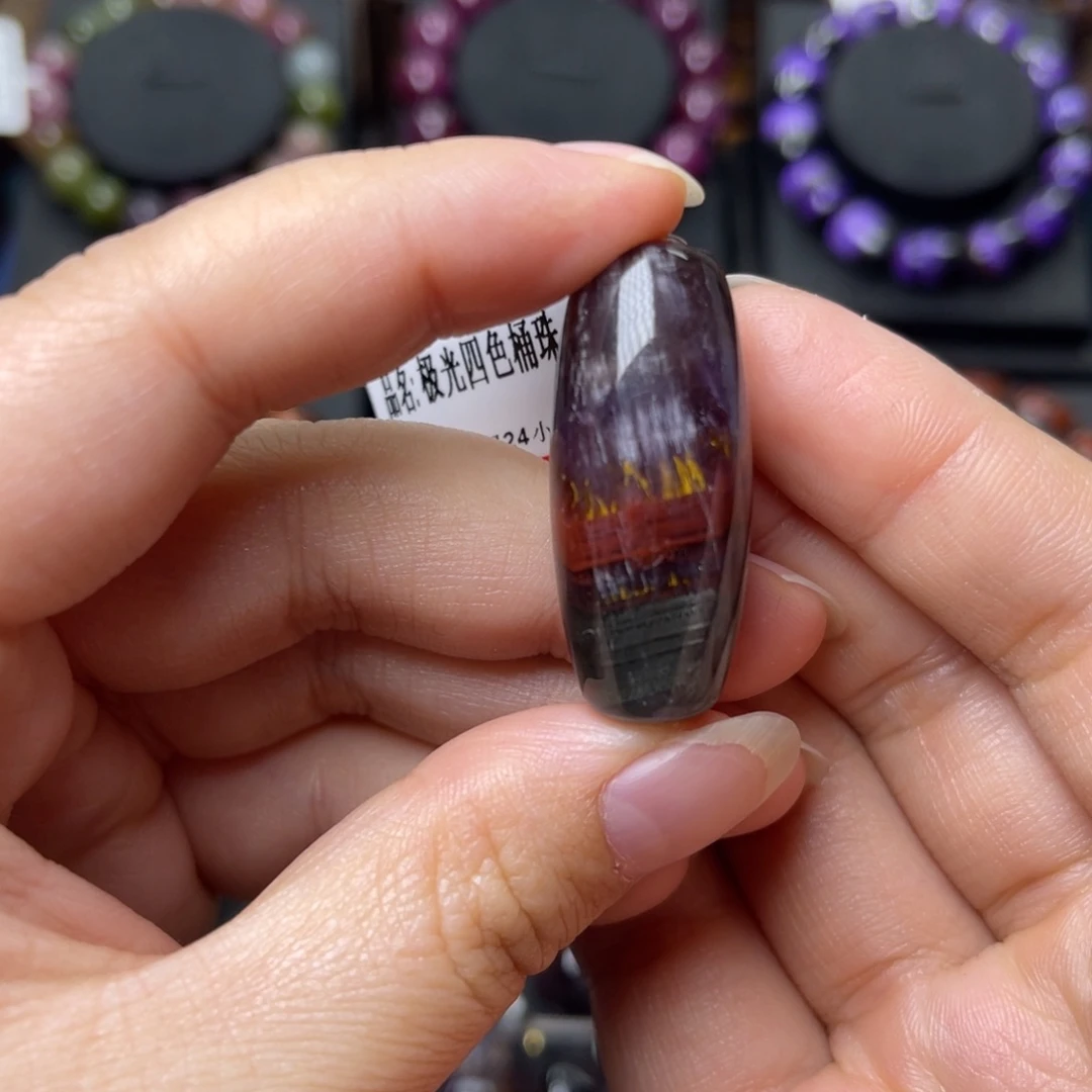 水晶手链银S925镶嵌极光四色桶珠