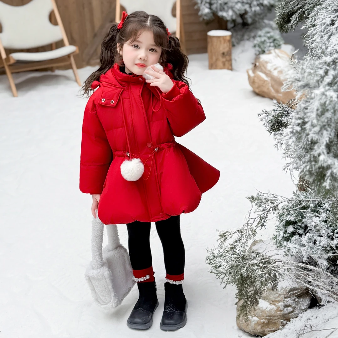 羽绒服冬女童2025新款洋气宝宝白鸭绒羽绒外套冬装儿童保暖羽绒衣