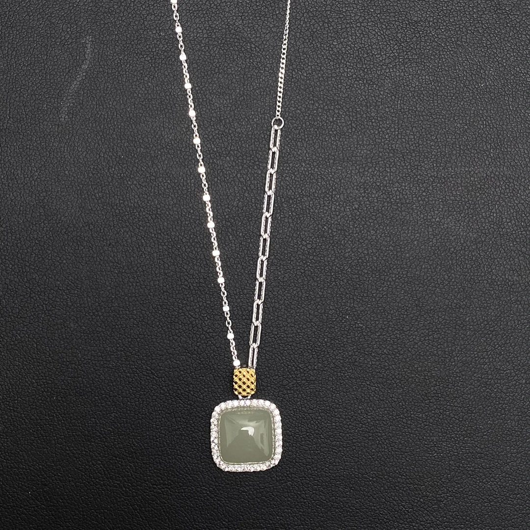 坠链均925银 民族风镶嵌项链 DZ00264