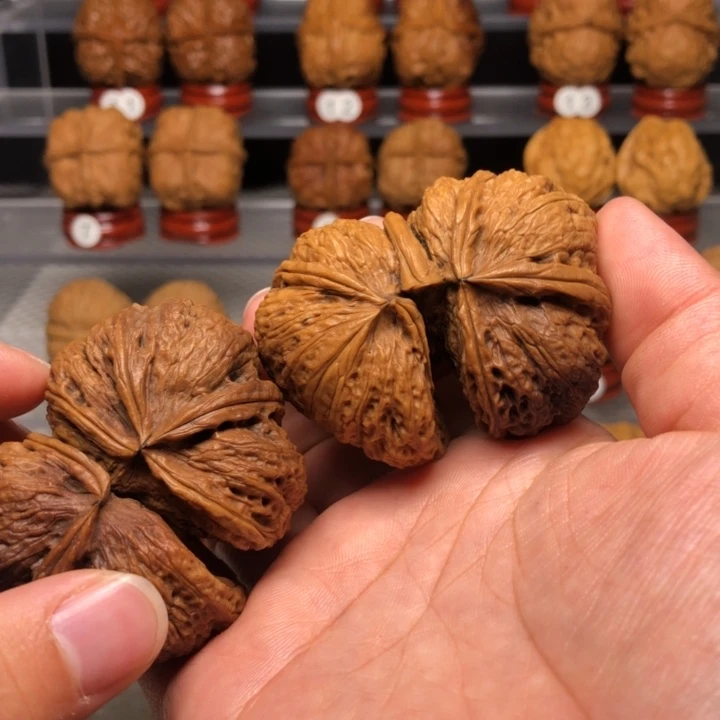 文玩核桃把件33连体蝴蝶