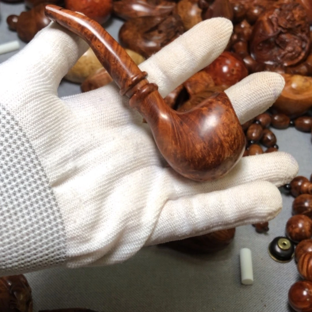 【闪购商品】木蓝***懂麻梨疙瘩火琉璃手把件