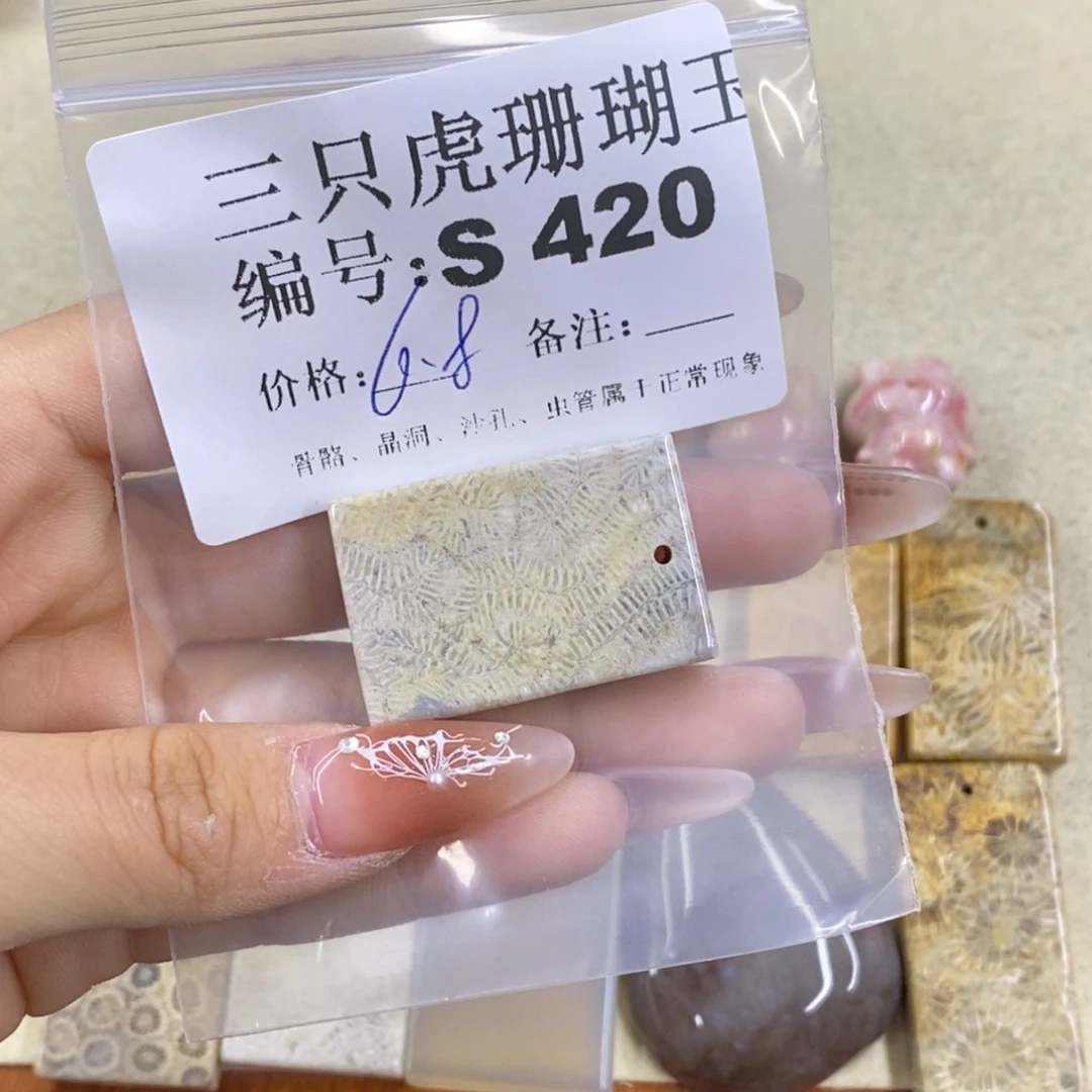 硅化珊瑚（珊瑚玉）t足银镀金镶嵌焯*