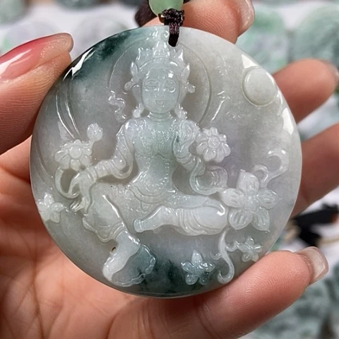 翡翠颈饰未镶嵌观音福利