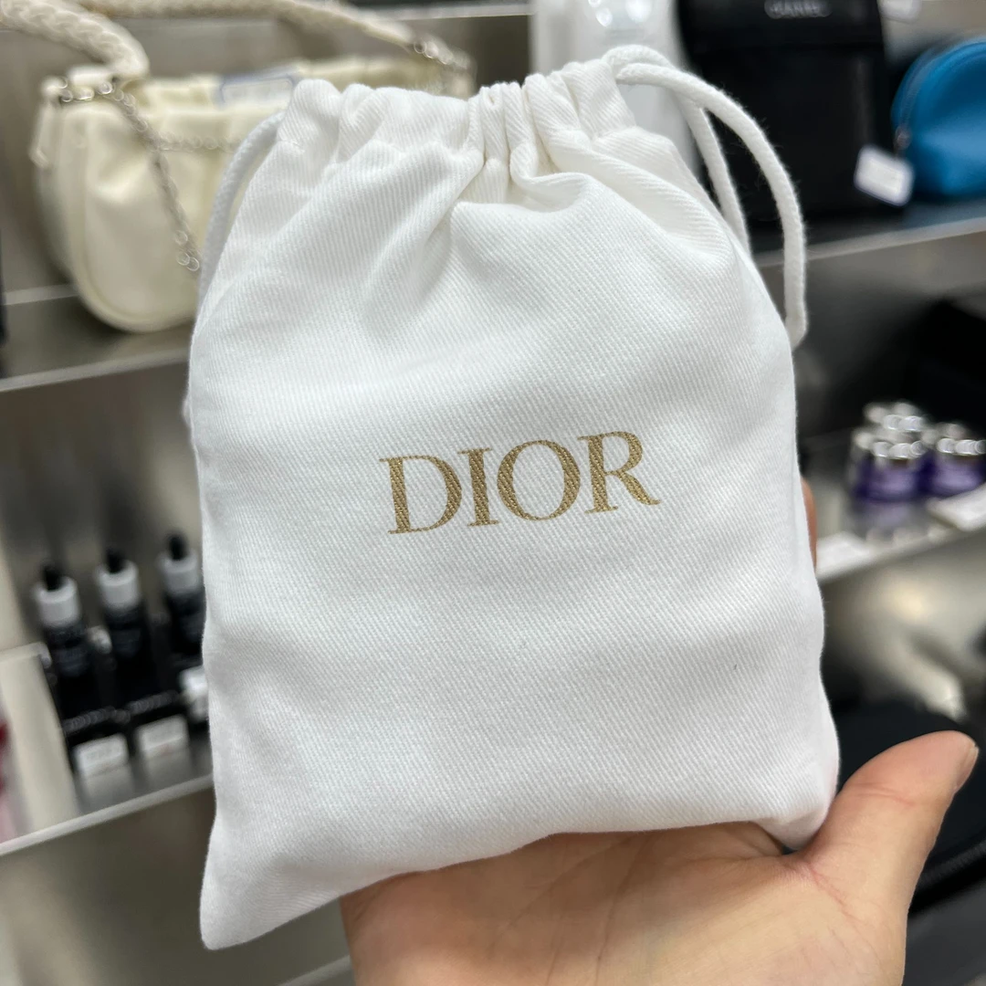 迪奥【K583】专柜赠品米白抽绳收纳袋帆布袋束口袋刷包化妆包