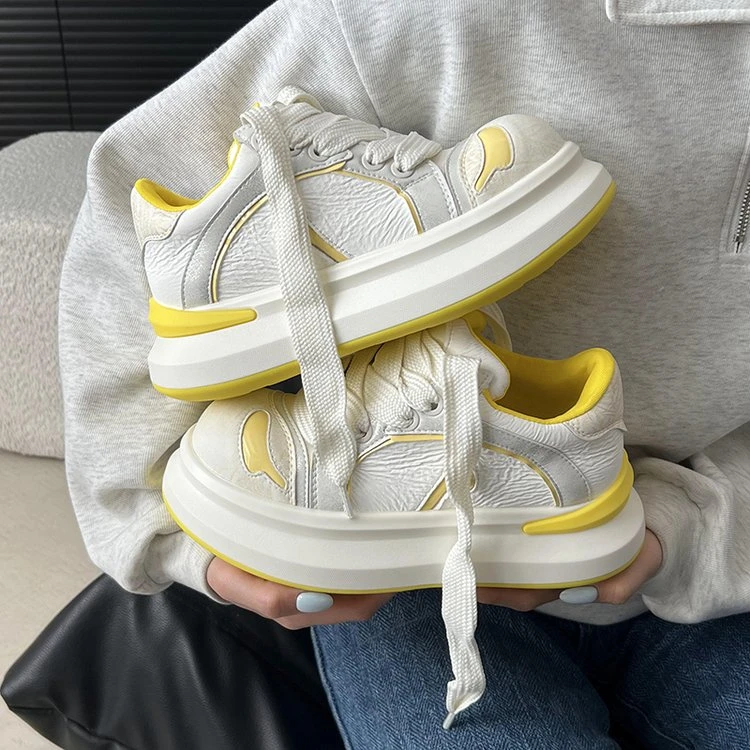 小众厚底大头面包板鞋女网红百搭潮2025夏季新款拼色国潮休闲鞋