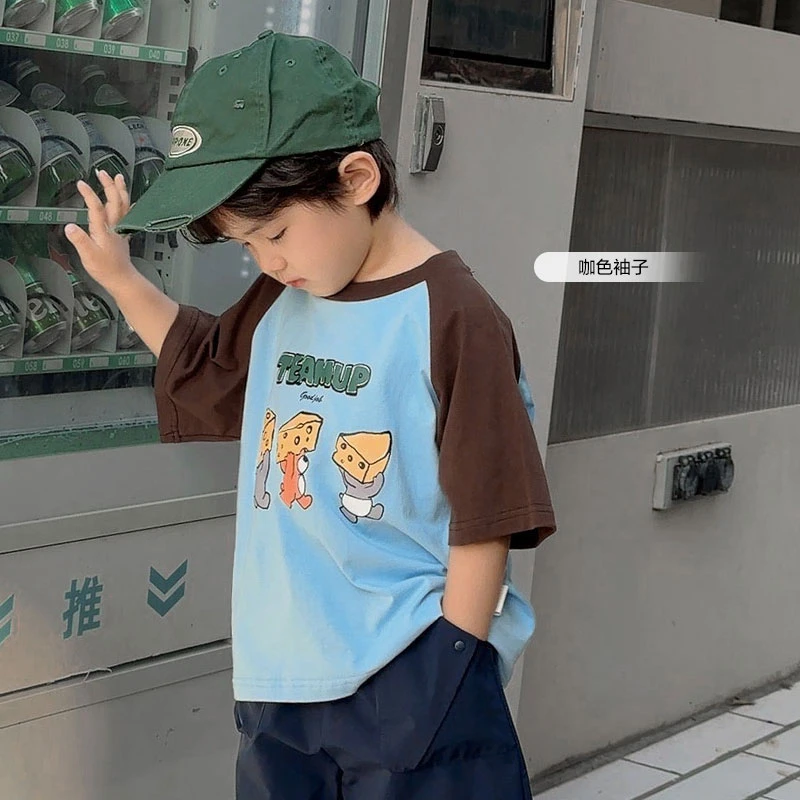 X4242男童插肩短袖t恤夏款夏装婴儿童装宝宝小童男宝宝夏季短袖