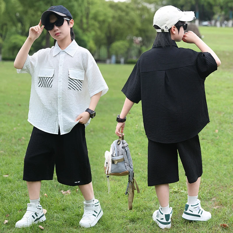 男童夏装套装2025新款儿童装男孩大童夏季薄款运动夏款短袖酷帅潮