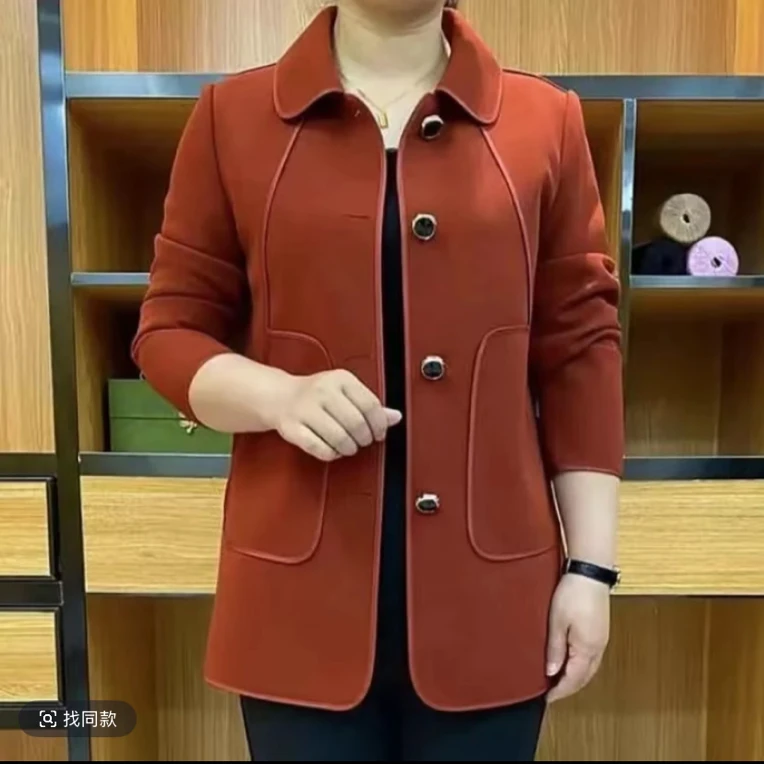 春季新款时尚百搭显瘦气质宽松减龄洋气简约妈妈装风衣外套上衣