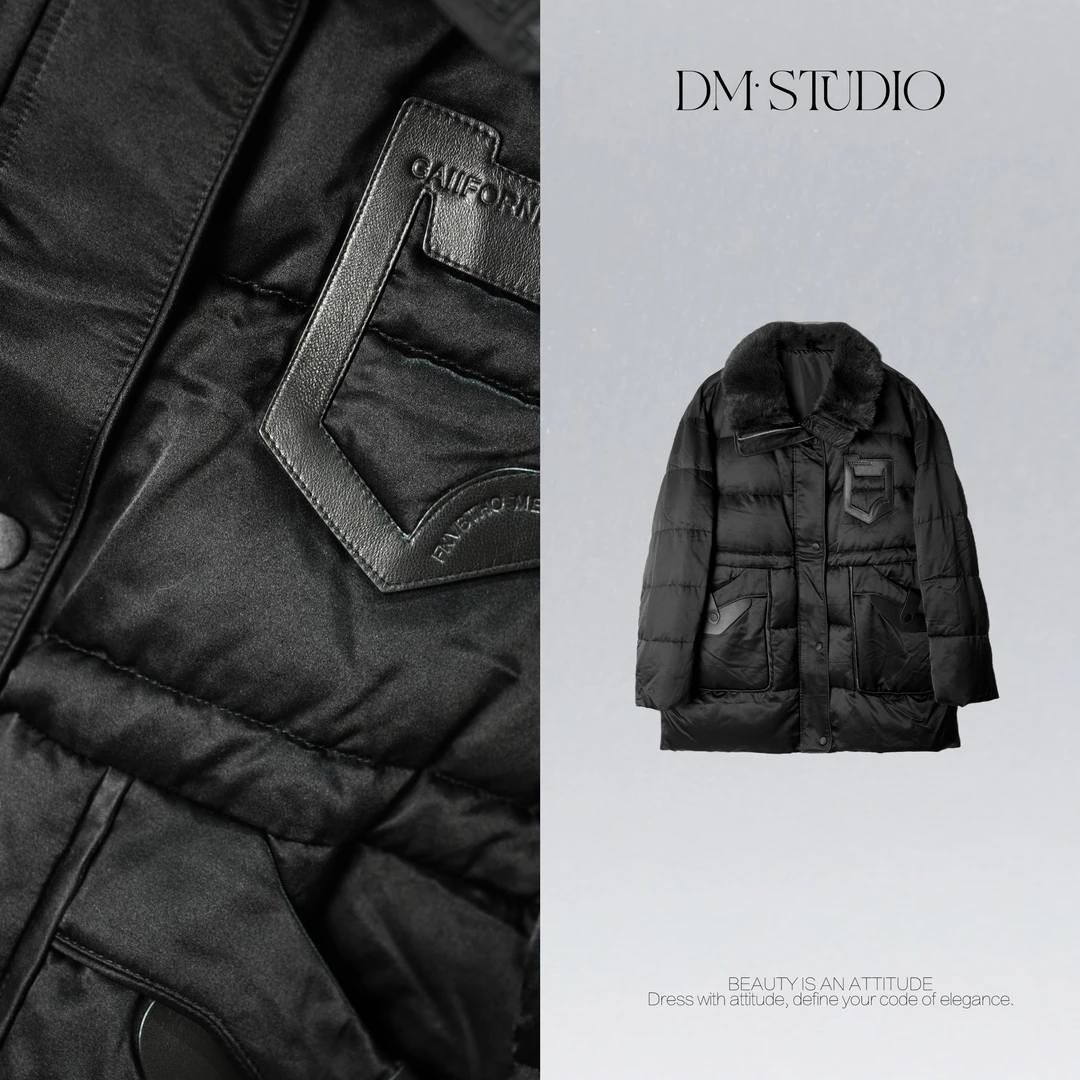 DEDM•STUDIO/气质冬季高奢保暖水貂毛领鹅绒羽绒服2506YRF/F9236